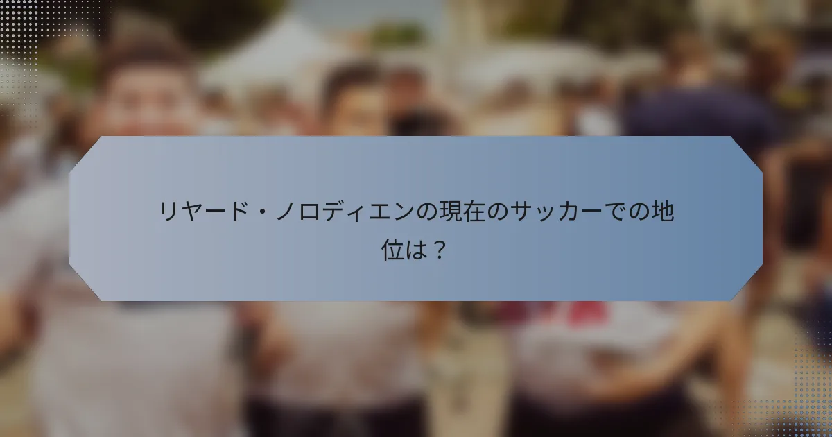リヤード・ノロディエンの現在のサッカーでの地位は？